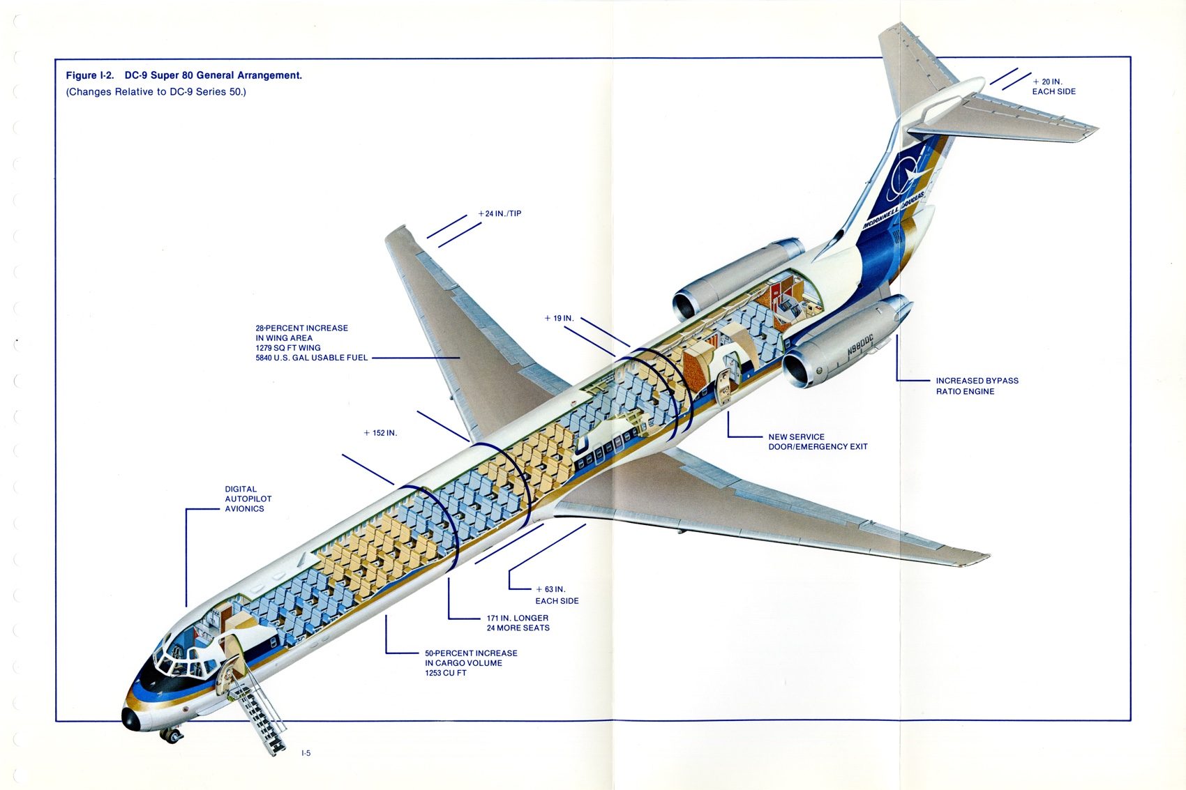 Cutaway view of DC-9 Super 80